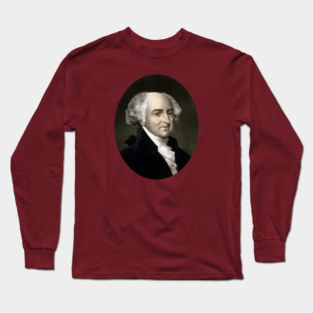 President John Adams Portrait Long Sleeve T-Shirt by warishellstore